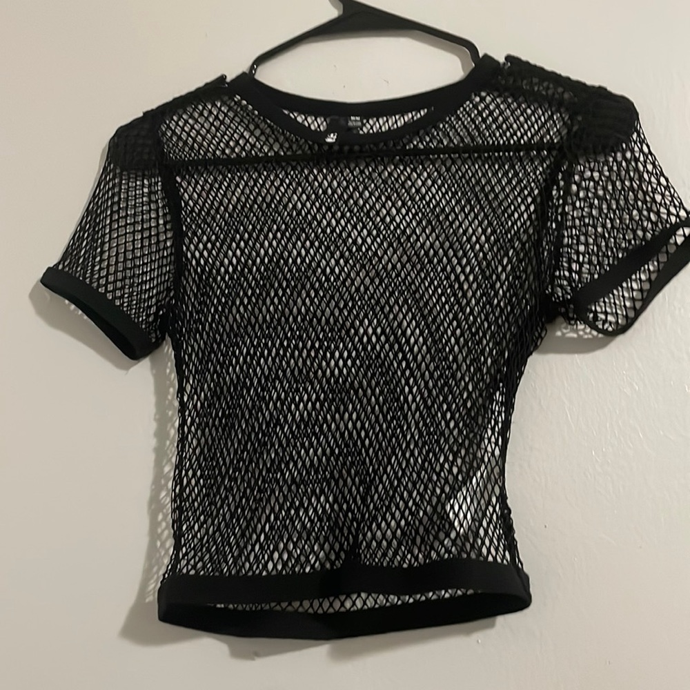 Black see through blouse.